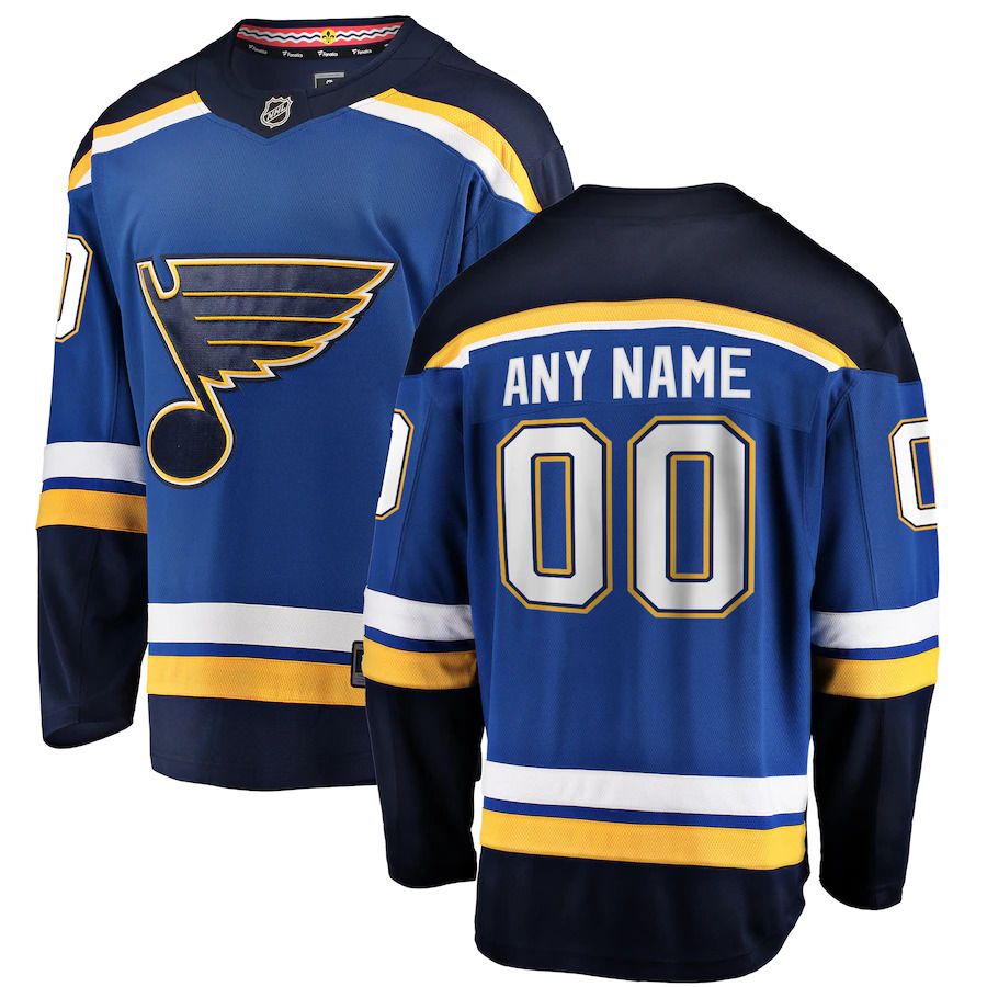 Men St. Louis Blues Fanatics Branded Blue Home Breakaway Custom NHL Jersey